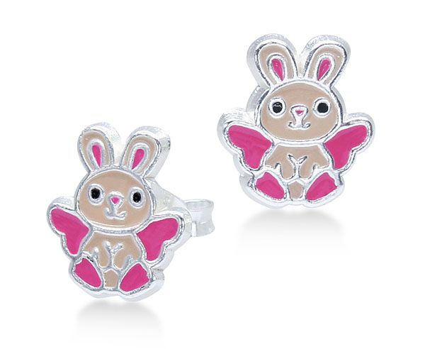 Kinder Ohrstecker "Häschen" 925er Silber emalliert rhodiniert ES90027542 NEU