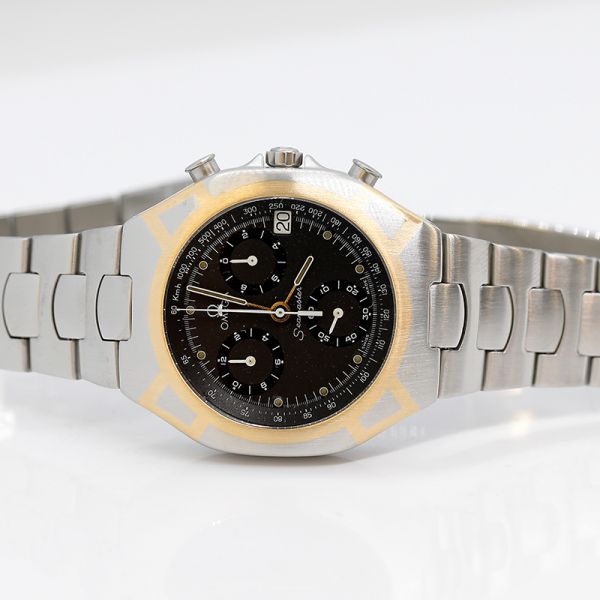 Omega Seamaster Polaris Chrono Edelstahl 18Kt Gold Quarz Ref. 25905000 (23111)