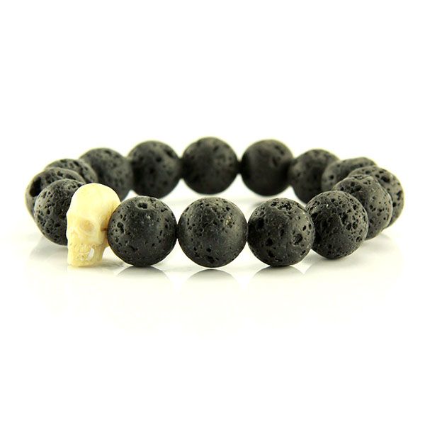 LAVA Kugel Armand "SKULL" aus echtem Knochen gefertigter Totenschädel