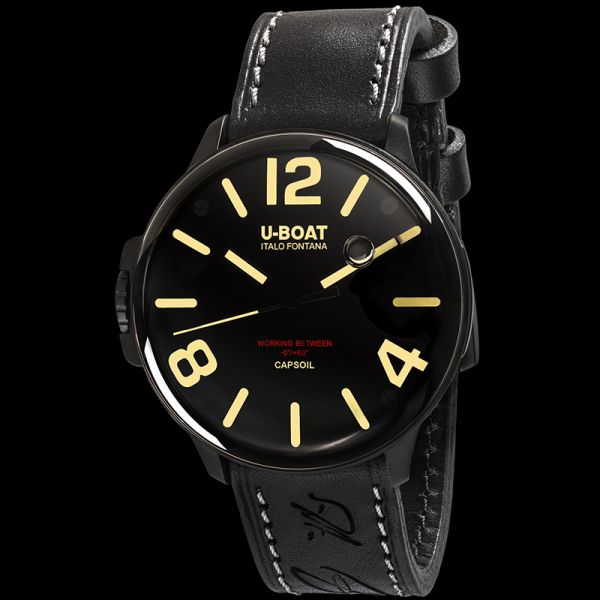 U-Boat Capsoil DLC Ref. 8108 schwarz / schwarz No.69 Quarz Armbanduhr NEU
