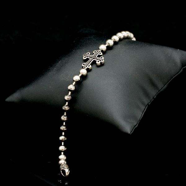 Armband "BALL & CHAIN CROSS" 925er Silber 200 mm NEU