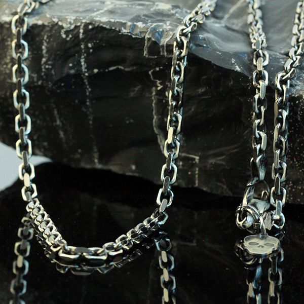 JJJ LA Ankerkette 925er Silber geschwärzt 60 cm Damen Herren NEU