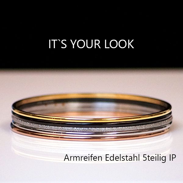 Armreif "Bettelreif" Edelstahl 5tlg. 65 mm