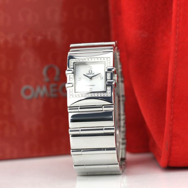 Omega Constellation Damen Armbanduhr Edelstahl Diamant Besatz Quarz Ref. 15287600 (7294)