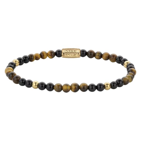 Rebel & Rose Armband "Mix Tiger Black" 4 mm RR-40133-G-S 16,5 cm NEU
