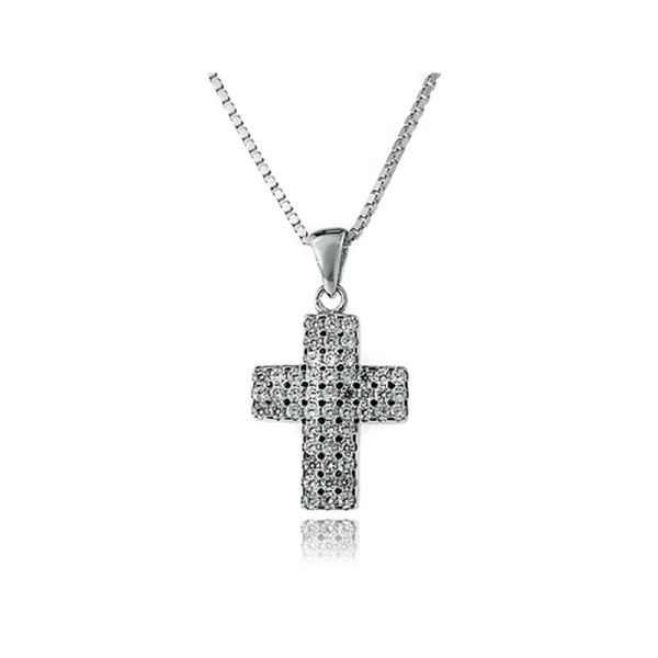 Anhänger Kreuz 925er Silber rhodiniert Kubic Zirkonia BP05314 NEU