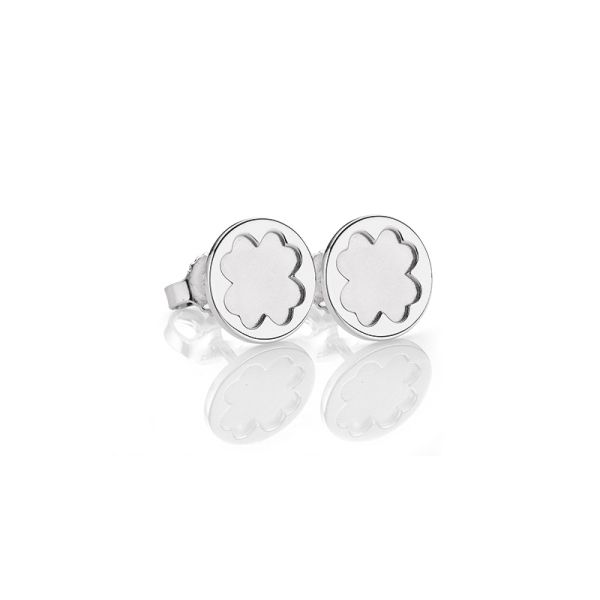 Ohrstecker "Kleeblatt" 925er Silber rhodiniert S-00168O NEU