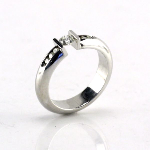 Brillant Spannring 585er Weißgold 0,37 Ct Diamanten im Brillantschliff GR 53 NEU