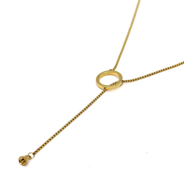 melano Halskette "Twisted Circle" Edelstahl Gold TN03GD16000 variable Länge bis 60 cm NEU