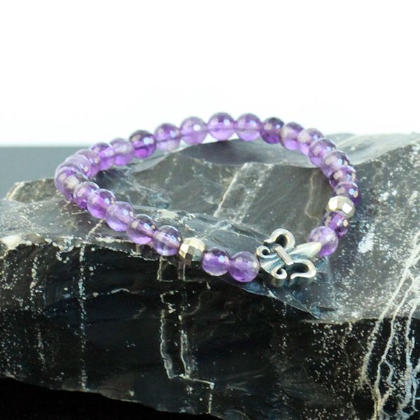 JJJ LA Amethyst Armband "LILY" 4 mm Amethyst Kugel facetiert