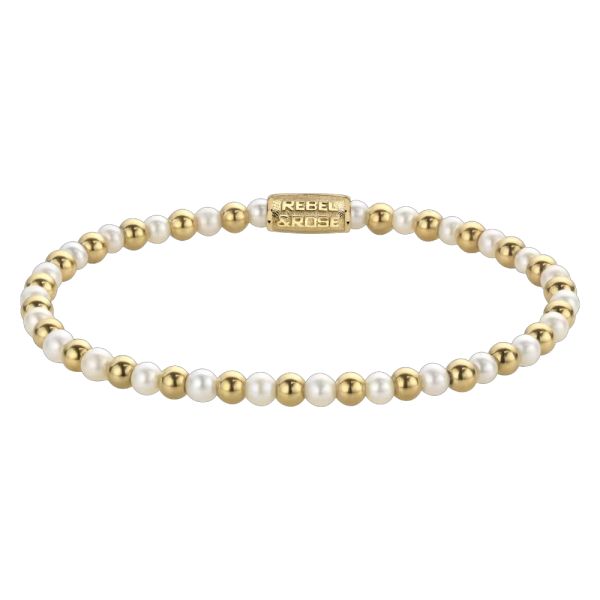 Rebel & Rose Armband "Mix Pearl Gem" 4 mm RR-40126-G-S 16,5 cm NEU