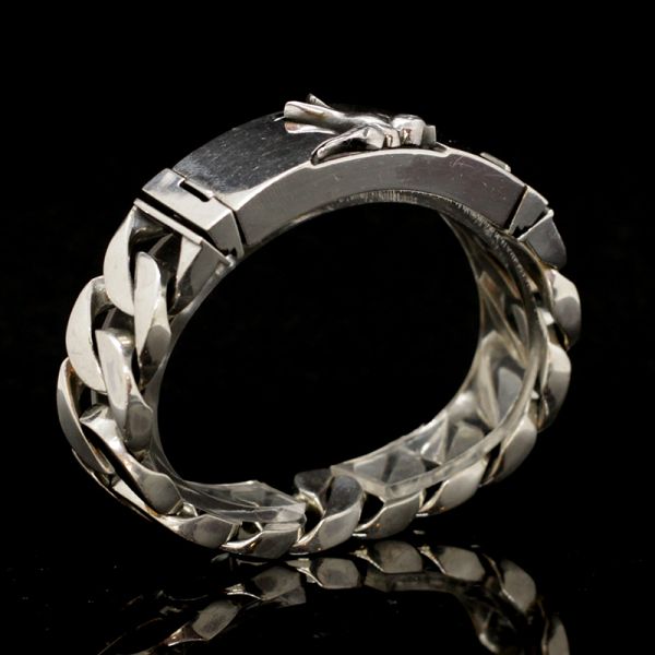 Armband Panzerarmband massiv "SWALLOW" 925er Silber Buckle 18 x 190 mm NEU