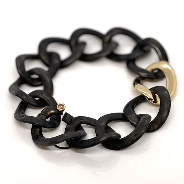 IsabelleFa Panzer Armband Bronze 750er Roségold mit 0,15 Ct Cognac Brillant