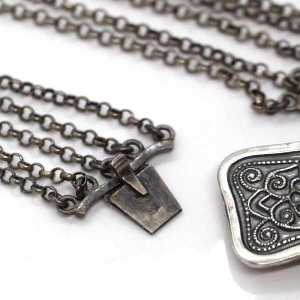 Antikes Collier Folklore Trachten Schmuck 800er Silber (10821)