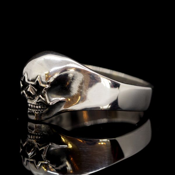 Ring "STAR SKULL" 925er Silber Gr 66 NEU