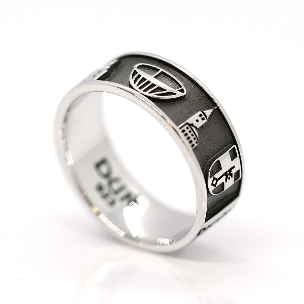 DUR Ring "Stadt Dorsten Ring sandlos" 925er Silber rhodiniert GR 60 R6092 NEU
