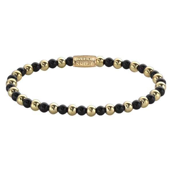 Rebel & Rose Armband "Mix Black Madonna" 4 mm RR-40061-G-S 16,5 cm NEU