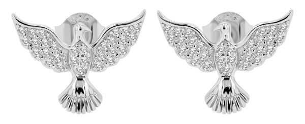 Ohrstecker "Luzmila" Taube 925er Silber rhodiniert Zirkonia 5300462-001 NEU