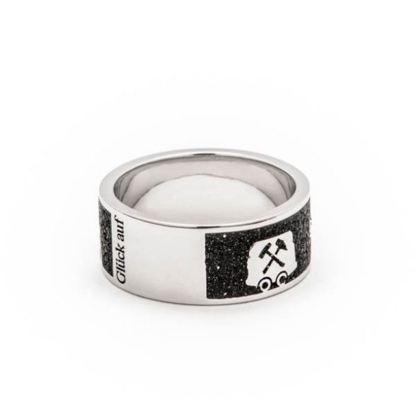 DUR Ring "Nachtring Pott" 925er Silber rhodiniert GR 66 R4785 NEU