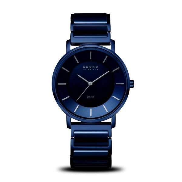 BERING Damen Armbanduhr Solar blau glänzend 19535-797 NEU