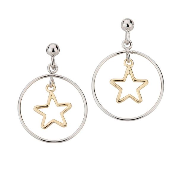 Ohrstecker Ohrhänger "Stern" 925er Silber vergoldet S-00515O NEU