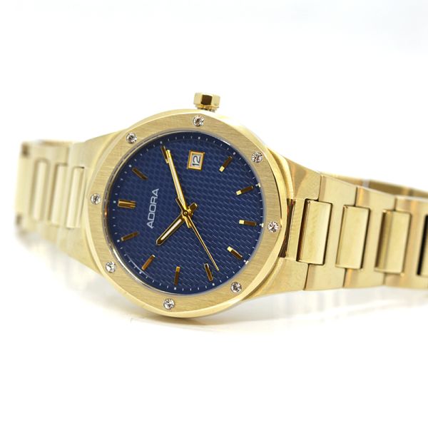 Adora Damen Armbanduhr Edelsthal IP Gold Ø 36 mm AT5422 NEU