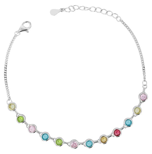 Armband "Lorya" 925er Silber rhodiniert farbige Zirkonia 5340115-001 NEU