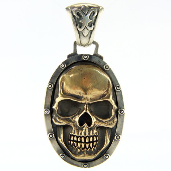 JJJ LA Anhänger "BIG SKULL BRONCE" 925er Silber Bronze Herren NEU