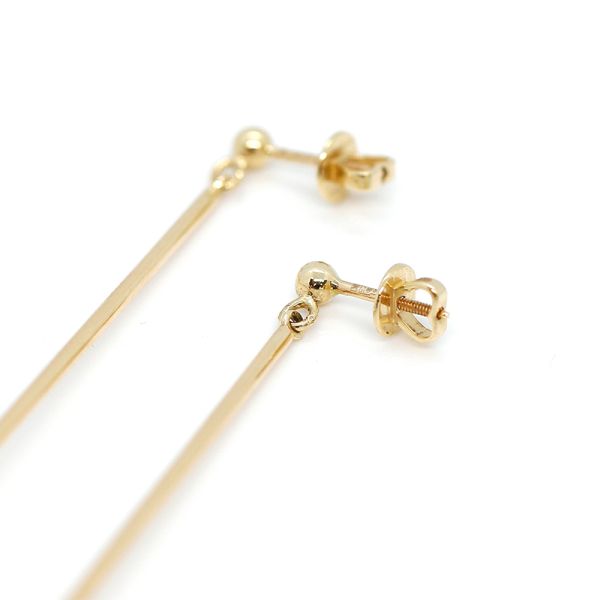 Lange Ohrhänger mit Kugel und verschraubten Ohrmuttern 585er (26385)