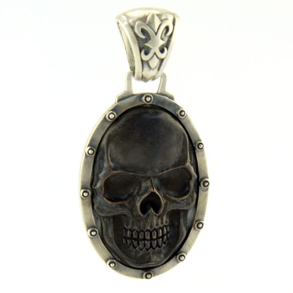 JJJ LA Anhänger "BIG SKULL BLACK" 925er Silber Bronze geschwärzt Herren NEU
