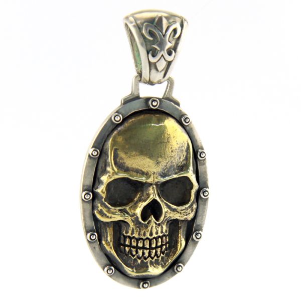 JJJ LA Anhänger "BIG SKULL GOLD" 925er Silber Bronze goldfarbend Herren NEU