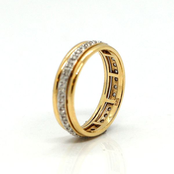 Memoire Ring 585er Gold "Eternity" bewegliche Brillantschiene ca. 0,47 Ct GR 66 (22501)