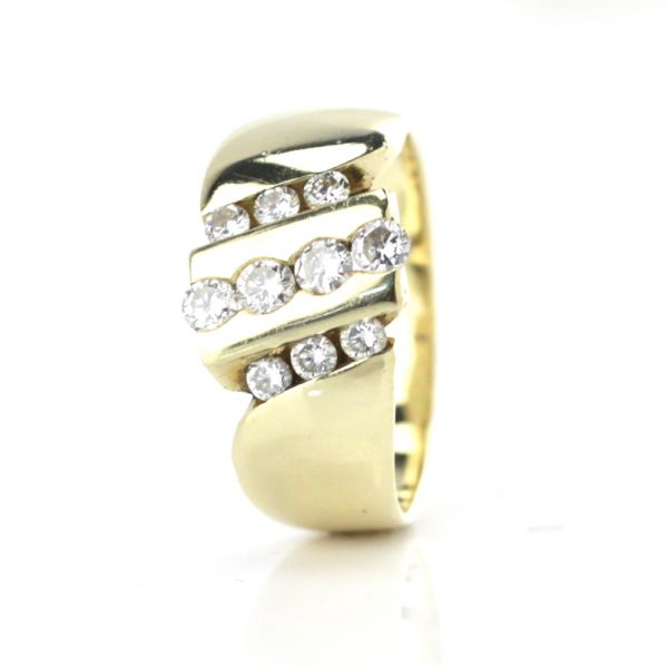 Diamant Damen Ring 750er Gelbgold 0,36 Ct Diamnaten im Brillantschliff GR 58 (6858)