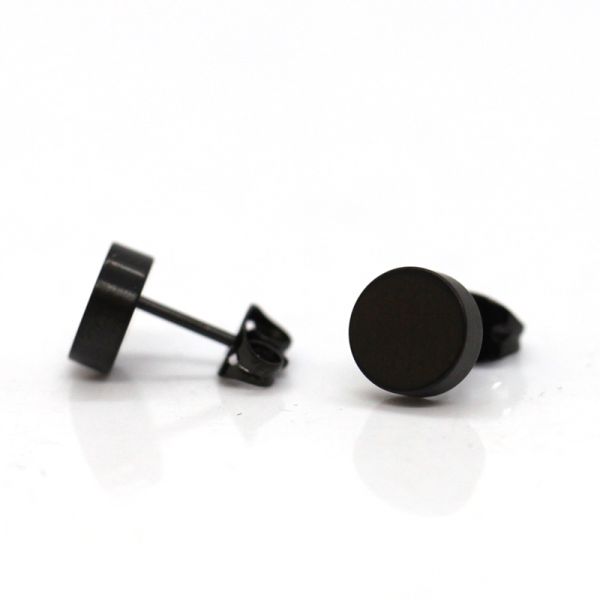 monomania Pure Ohrstecker "Kreis" Edelstahl PVD black Ø 8 mm NEU
