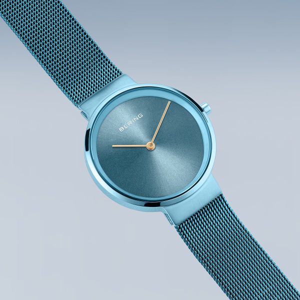 BERING Damen Armbanduhr Classic blau poliert / glänzend 14531-388 NEU