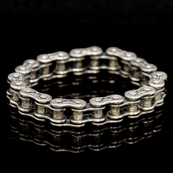 Armband Gliederarmband "BIKERCHAIN" 230 mm Handgraviert by ZOCALO Japan NEU