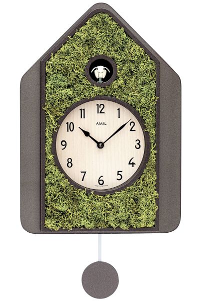 Pendeluhr Mooseinlage Kuckuck Quarz 34cm 01-7497 NEU