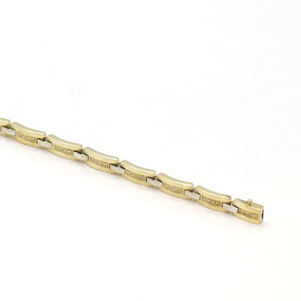 Brillant Armband Gliederarmband Bi-Color 585er Gelbgold / Weißgold 21 cm (11470)