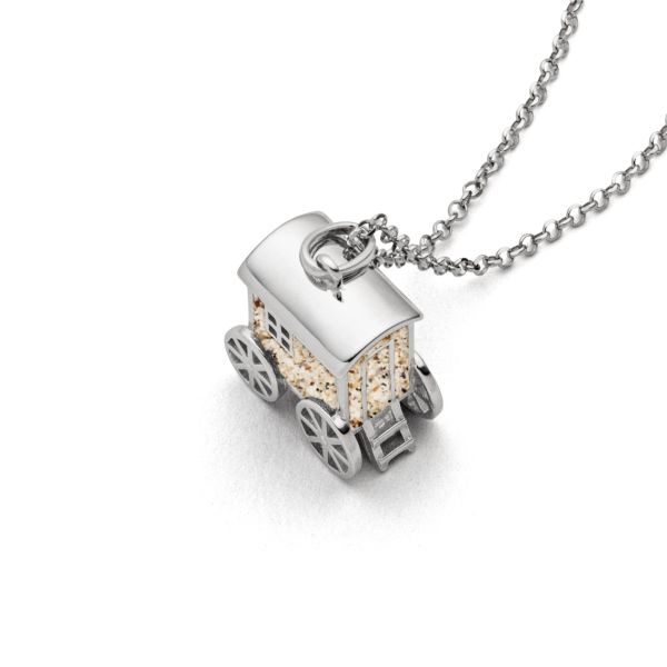 DUR Anhänger "Badekarren Norderney" 925er Silber rhodiniert Strandsand P4208 NEU