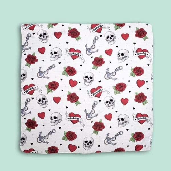 Doodle Scarf Schal "HEART & SKULLS" DOFO012 NEU