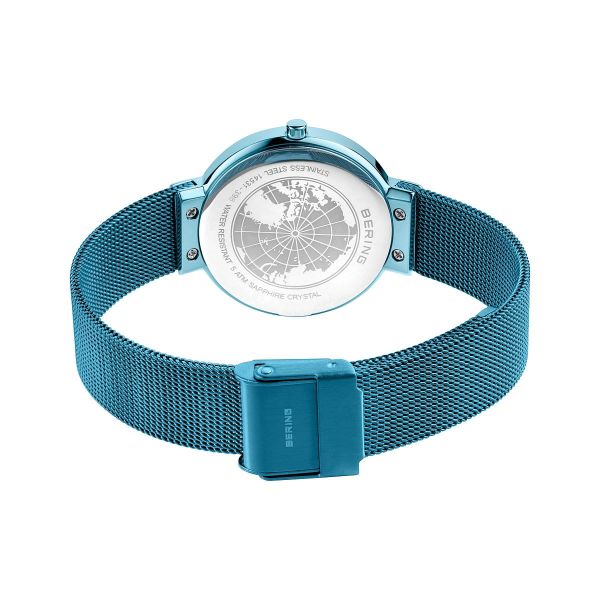 BERING Damen Armbanduhr Classic blau poliert / glänzend 14531-388 NEU