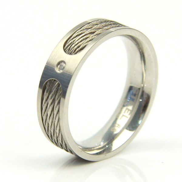 STEEL by Christ Herren Ring Edelstahl Silver Zirkonia GR 62 NEU