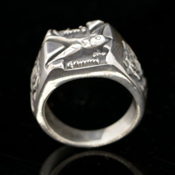 Ring Siegelring "SWALLOW" 925er Silber Gr 66 NEU
