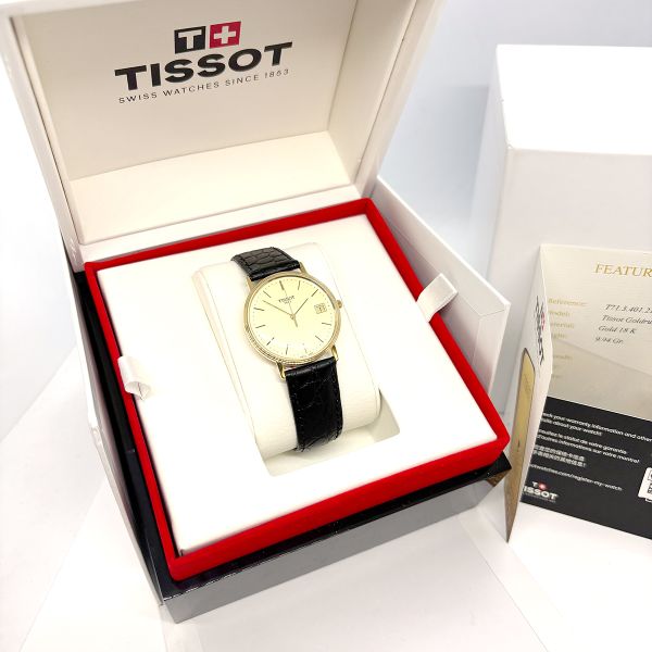 TISSOT Goldrun Herren Armbanduhr Quarz 18 Kt Gold Ø 33,7 mm Ref. T71.3.401.21 (32749)