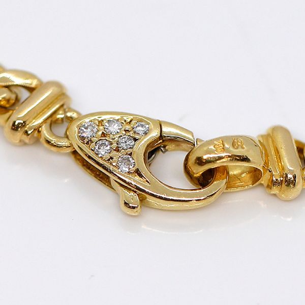 Panzerarmband massiv 750er Gold mit Diamanten und Herzen (31442)