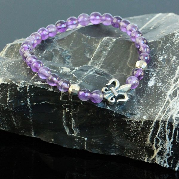 JJJ LA Amethyst Armband "LILY" 4 mm Amethyst Kugel facetiert