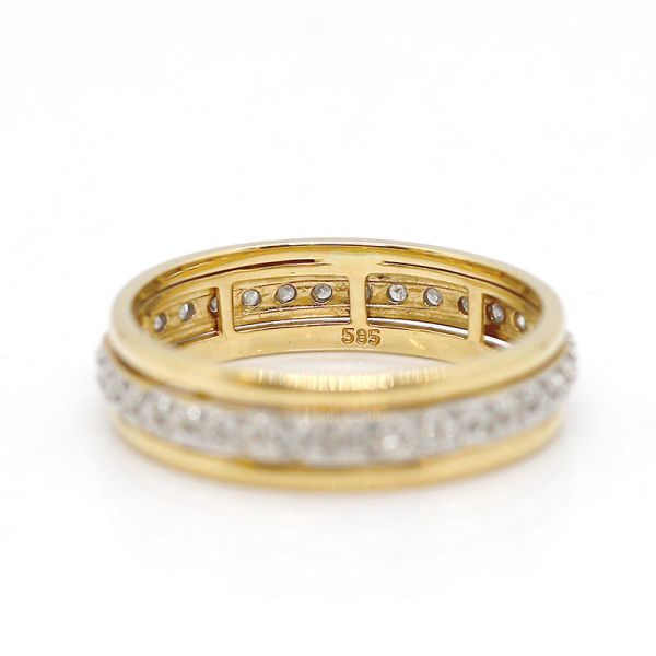 Memoire Ring 585er Gold "Eternity" bewegliche Brillantschiene ca. 0,47 Ct GR 66 (22501)
