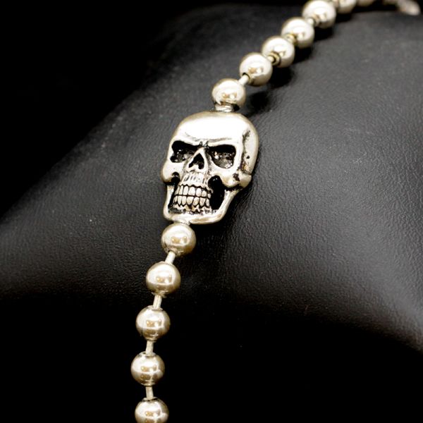 Armband "BALL & CHAIN SKULL" 925er Silber 200 mm NEU