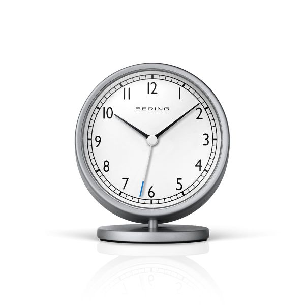 BERING Quarz Wecker silber Ø96 mm 90096-045R NEU