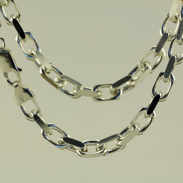 Halskette Ankerkette MASSIV 925er Sterling Silber rhodiniert 60 cm / 5,5 mm Breit NEU